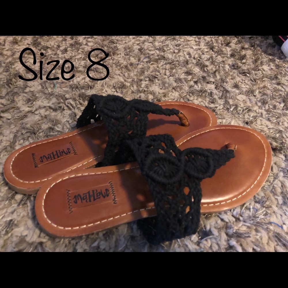 Black crochet sandals